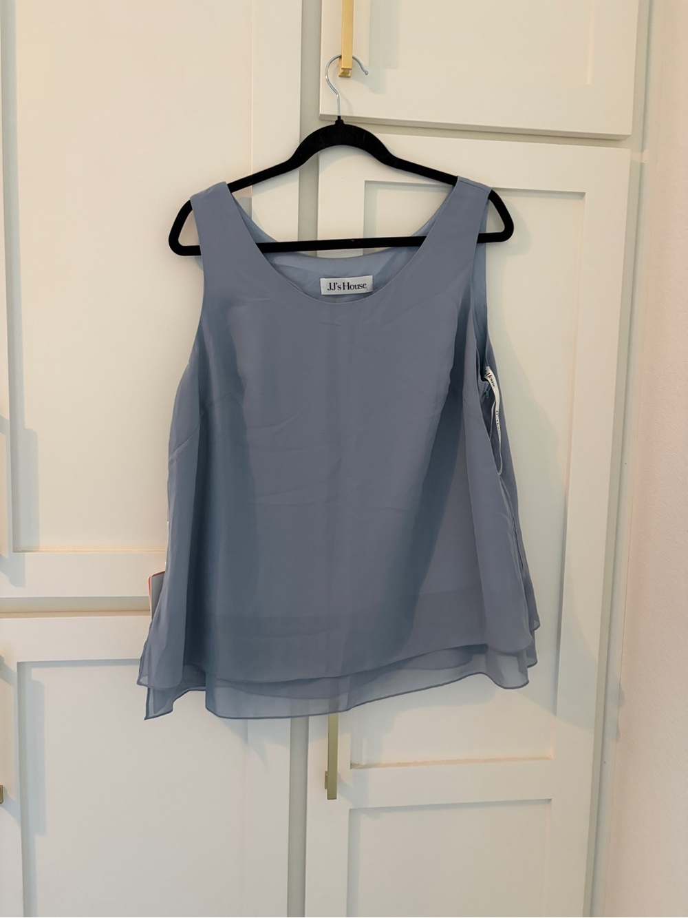 JJs House Slate Blue Layered Chiffon Sleeveless blouse